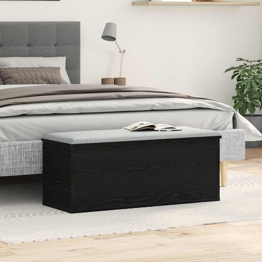 vidaXL Κουτί αποθήκευσης Μαύρη Οξυά 90 x 35 x 35 cm Επεξεργασμένο ξύλο
