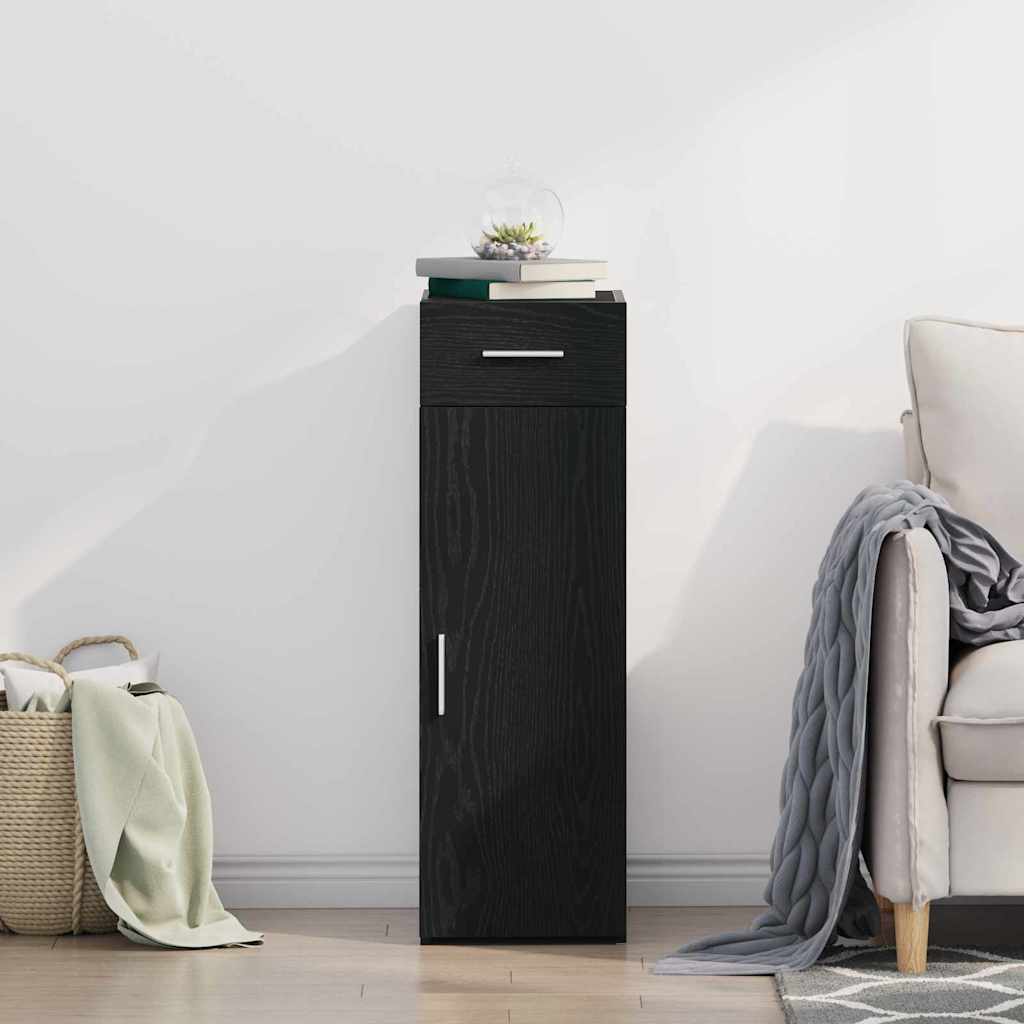 vidaXL Πλαϊνό γραφείο με συρτάρι Μαύρη Οξυά 30 x 42,5 x 93 εκ.