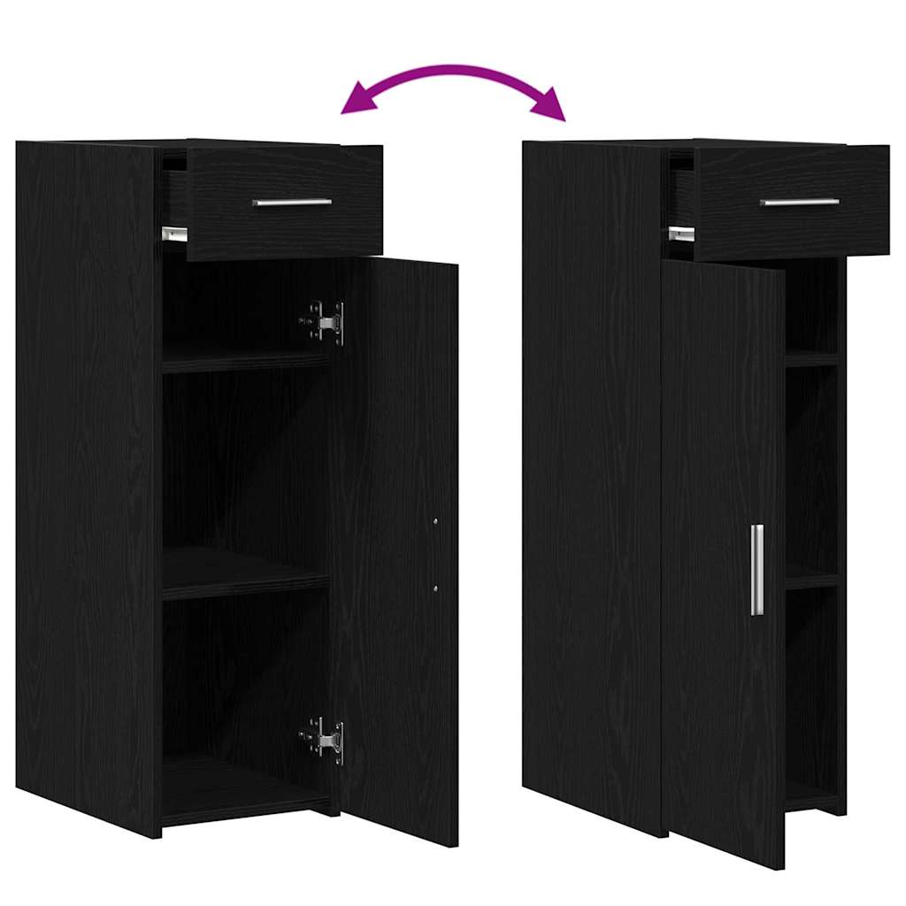 vidaXL Πλαϊνό γραφείο με συρτάρι Μαύρη Οξυά 30 x 42,5 x 93 εκ.