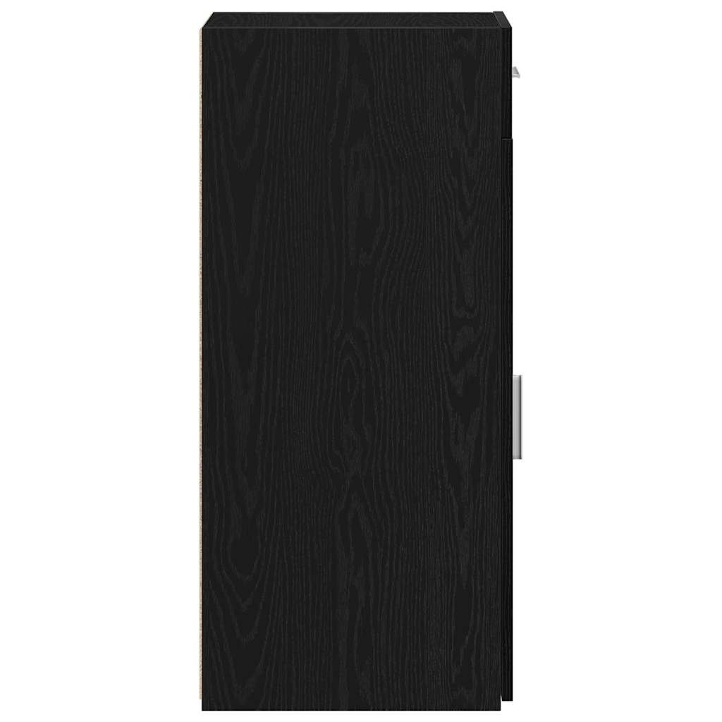 vidaXL Πλαϊνό γραφείο με συρτάρι Μαύρη Οξυά 30 x 42,5 x 93 εκ.