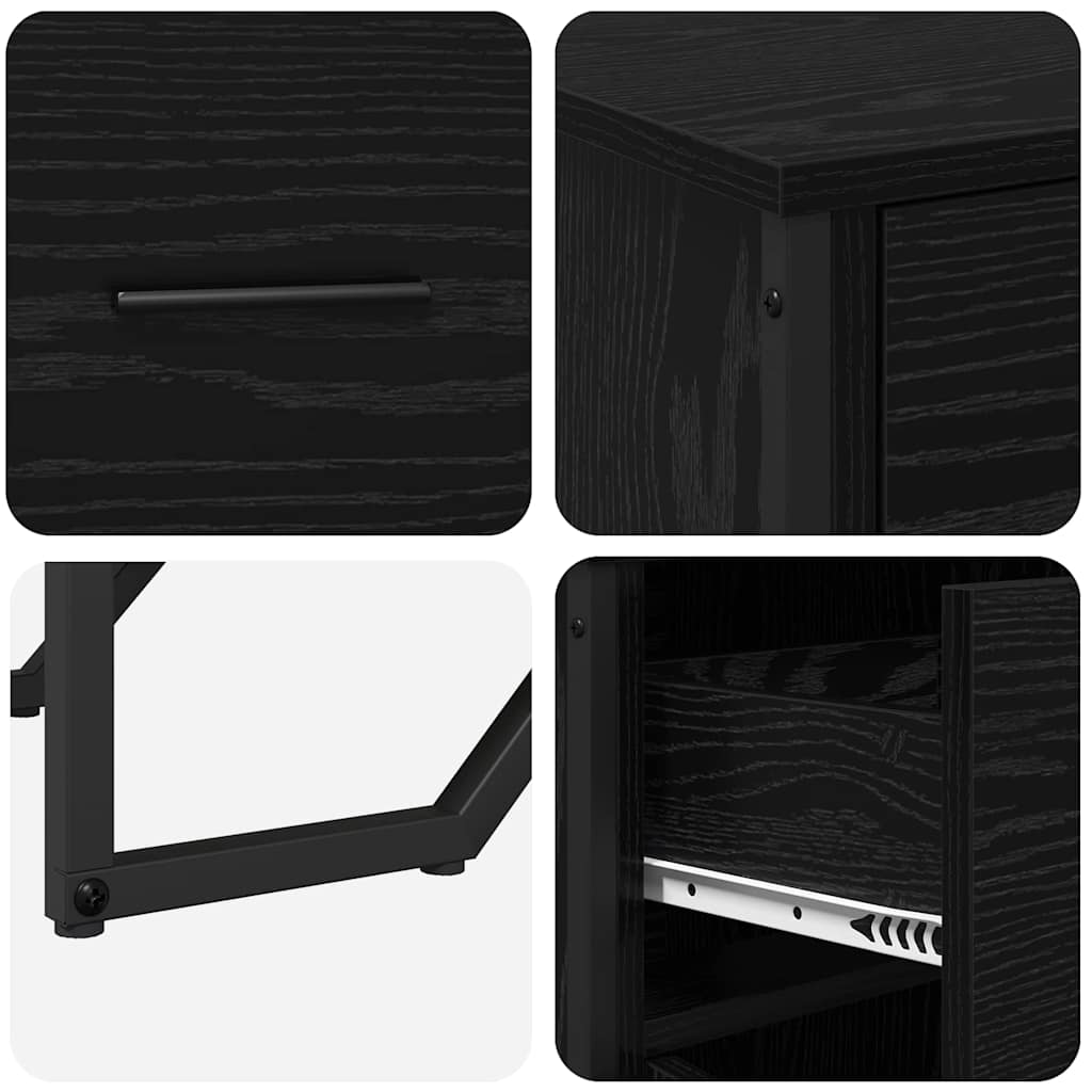 vidaXL Πλαϊνό Γραφείο Μαύρη Οξυά 97 x 32.5 x 74.5 εκ.