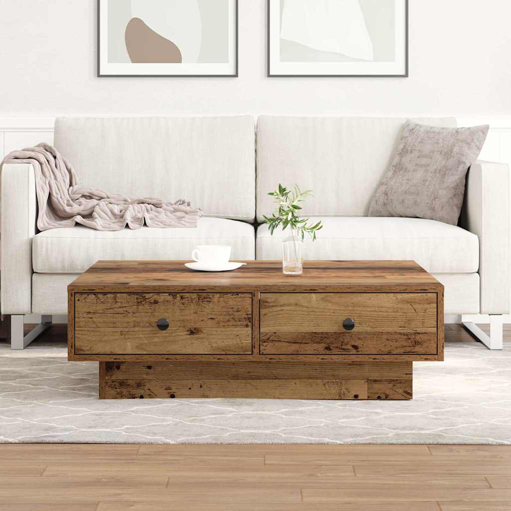 vidaXL Τραπεζάκι σαλονιού Παλιό ξύλο 90 x 90 x 28 cm