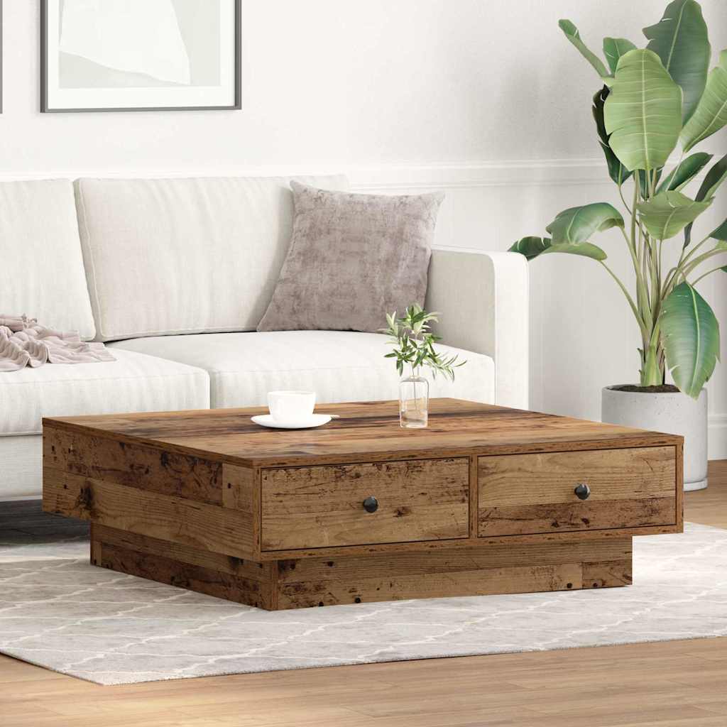 vidaXL Τραπεζάκι σαλονιού Παλιό ξύλο 90 x 90 x 28 cm