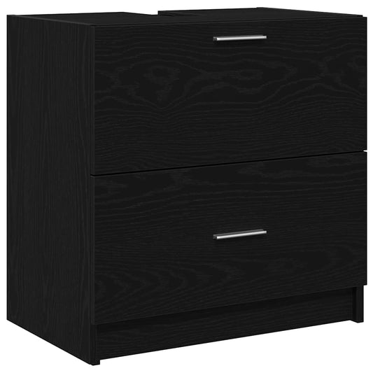 vidaXL Ντουλάπι Μπάνιου Μαύρη Οξυά 59 x 37 x 59 cm Επεξεργασμένο ξύλο