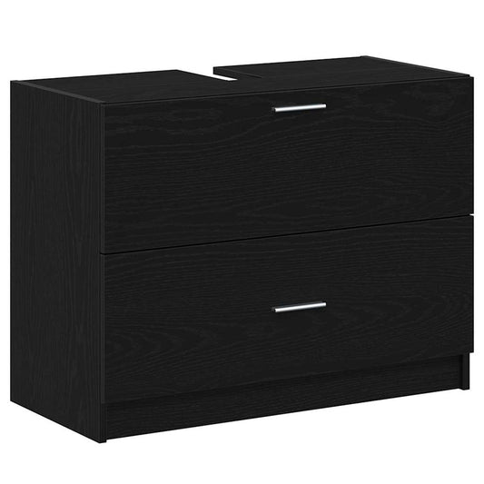 vidaXL Ντουλάπι Μπάνιου Μαύρη Οξυά 78 x 37 x 59 cm Επεξεργασμένο ξύλο