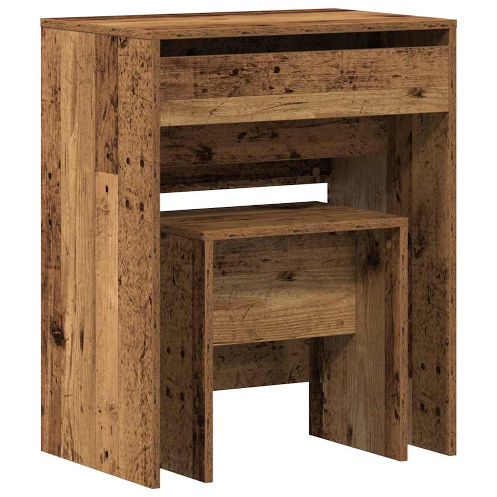 vidaXL Τραπέζι ντυσίματος 2 τμχ. Παλιό Ξύλο 60 x 40 x 75 cm