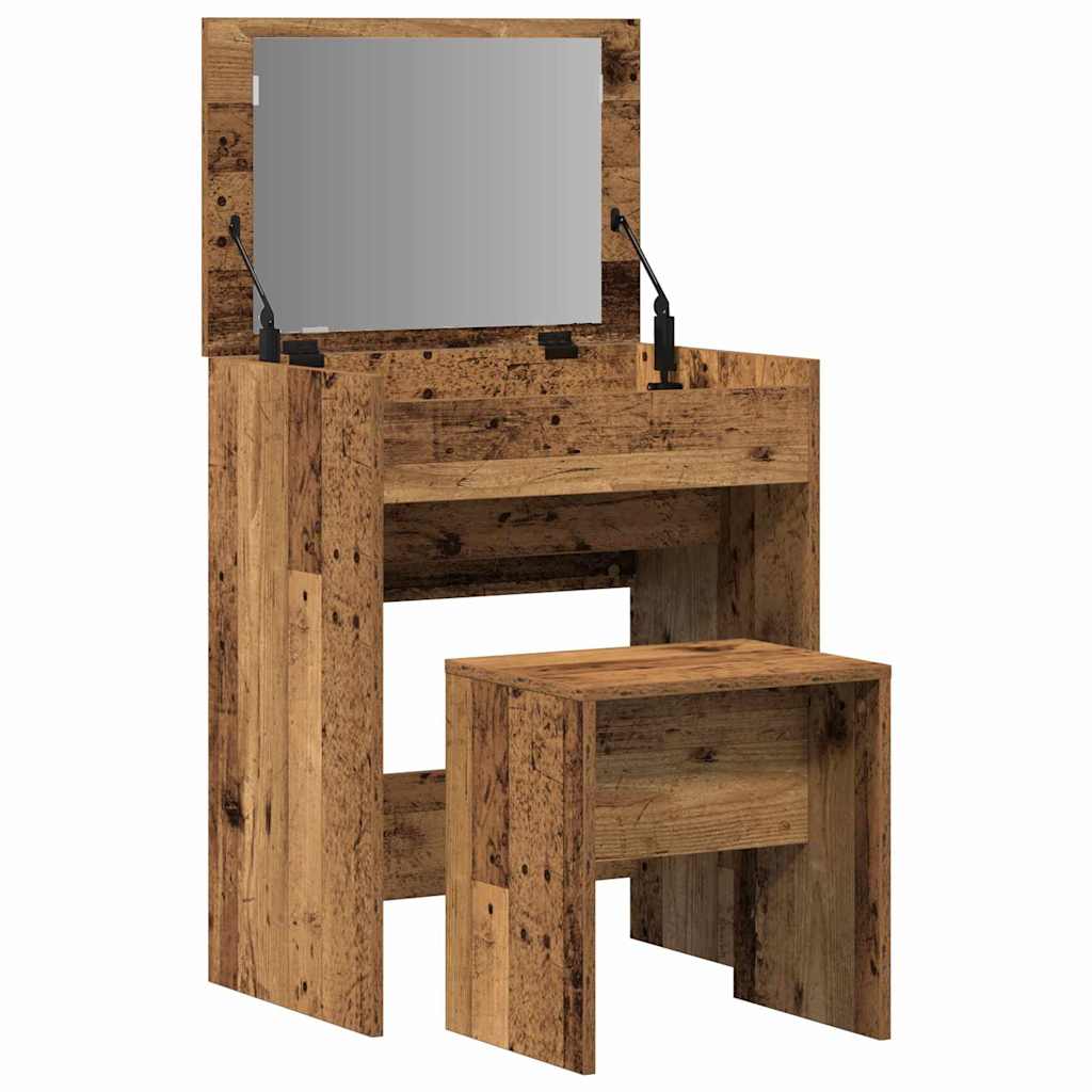 vidaXL Τραπέζι ντυσίματος 2 τμχ. Παλιό Ξύλο 60 x 40 x 75 cm