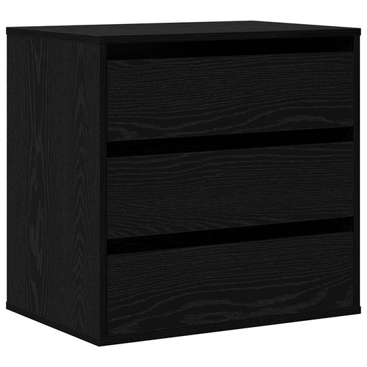 vidaXL Ντουλάπι με Συρτάρια 3-Συρτάρι Μαύρο 61 x 41 x 58 εκ
