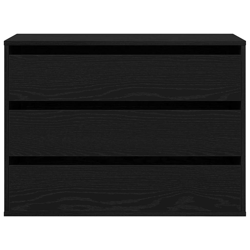 vidaXL Κουτί με συρτάρια με συρτάρι Άλλο Μαύρη δρυς 80 x 41 x 58 εκ.