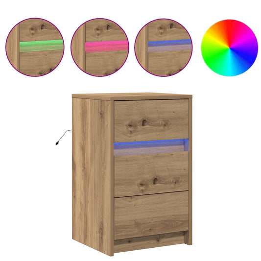 vidaXL Κομοδίνο Artisan Oak 38 x 34 x 61 εκ. Επεξεργασμένο ξύλο