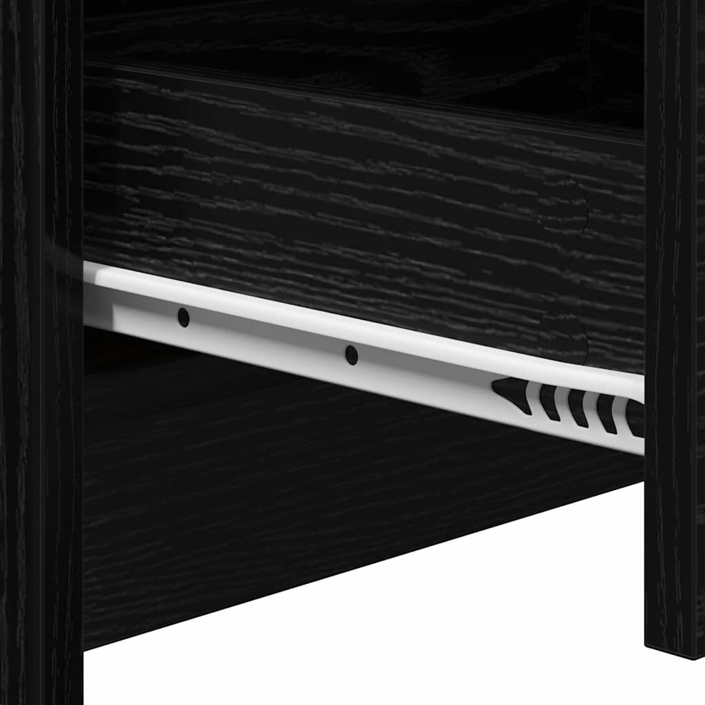 vidaXL Κομοδίνο με Μαύρη δρυς 38 x 34 x 61 εκ. Επεξεργασμένο ξύλο