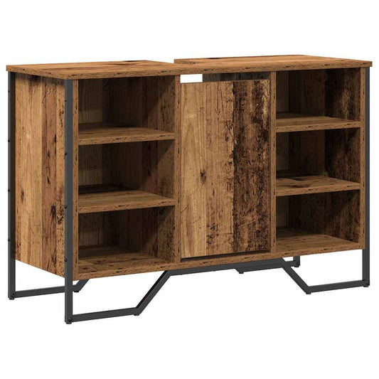vidaXL Ντουλάπα Νιπτήρα Mπάνιου Παλιό Ξύλο 91 x 35 x 60 εκ