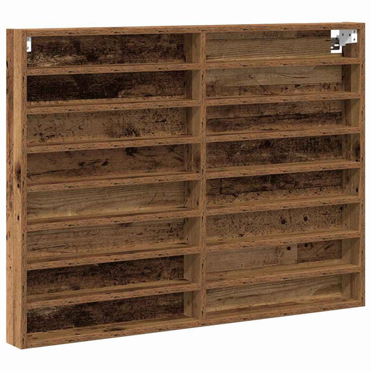 vidaXL Βιτρίνα με ράφι Παλιό ξύλο 100 x 8,5 x 75 cm Επεξεργασμένο ξύλο