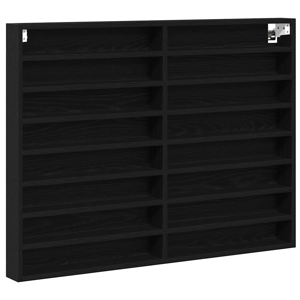vidaXL Βιτρίνα με ράφι Μαύρη Οξυά 100 x 8,5 x 75 cm Επεξεργασμένο ξύλο