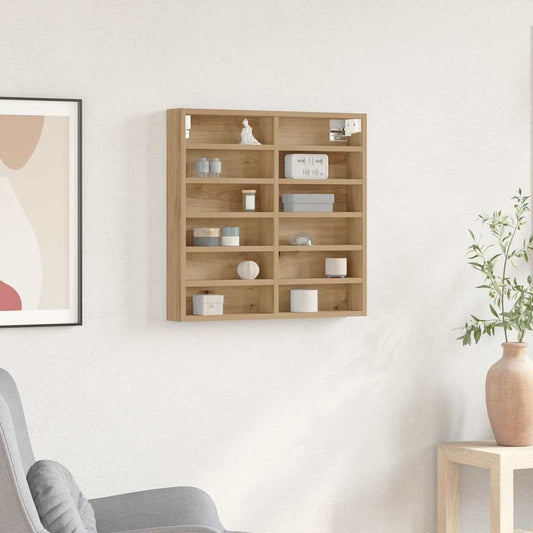 vidaXL Βιτρίνα με ράφι Artisan Oak 60 x 8,5 x 58 εκ Επεξεργασμένο ξύλο