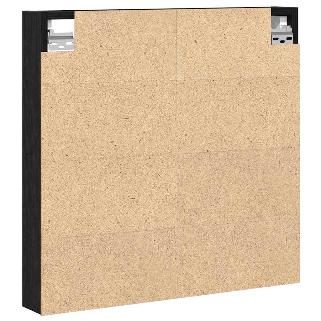 vidaXL Βιτρίνα με ράφι Μαύρη Οξυά 60 x 8,5 x 58 εκ Επεξεργασμένο ξύλο