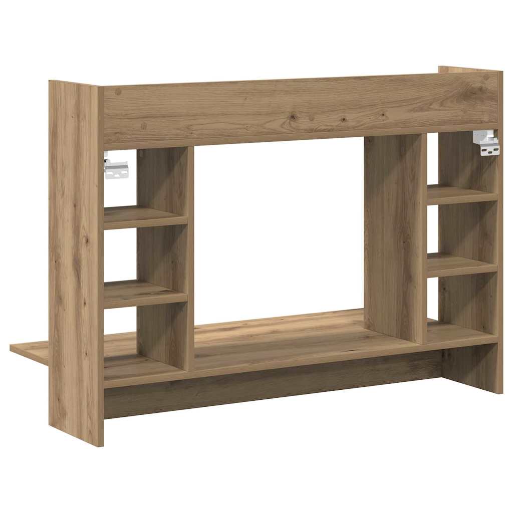 vidaXL Επιτοίχιο γραφείο με ράφι artisan δρυς 105 x 48 x 75 εκ.