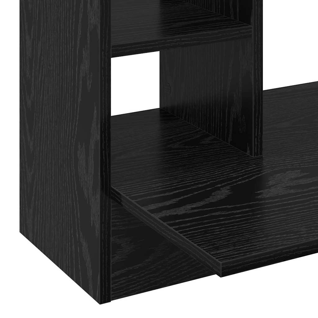 vidaXL Επιτοίχιο γραφείο με ράφι Μαύρη δρυς 105 x 48 x 75 εκ.