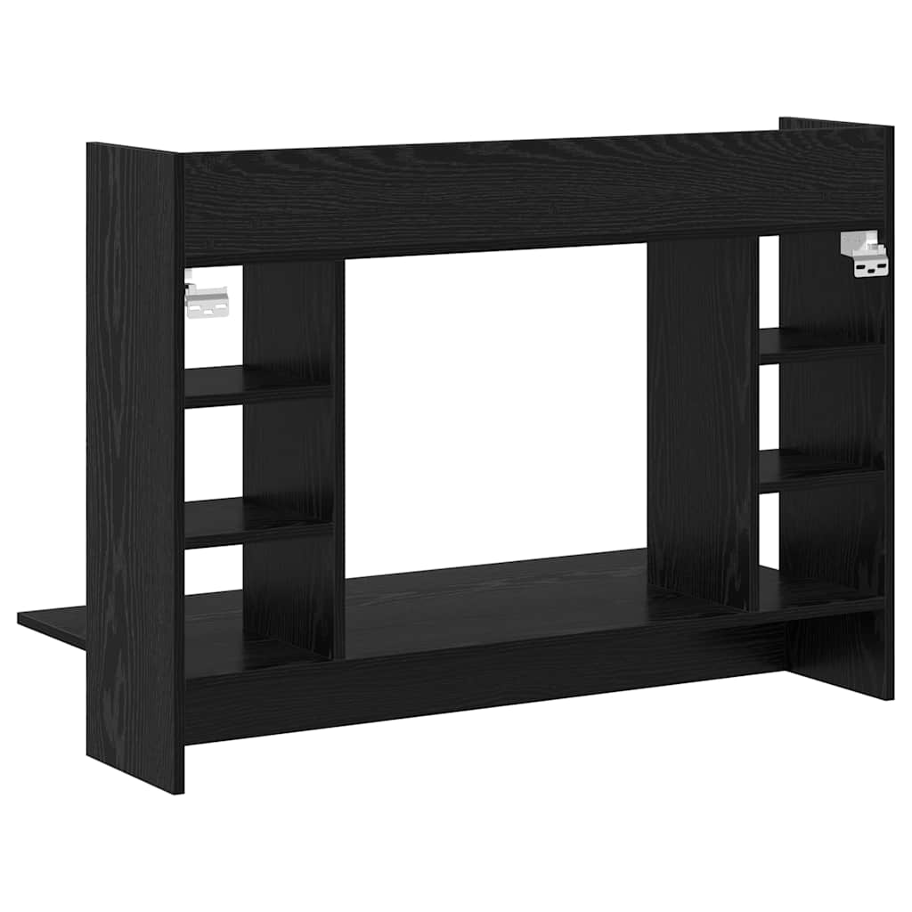 vidaXL Επιτοίχιο γραφείο με ράφι Μαύρη δρυς 105 x 48 x 75 εκ.