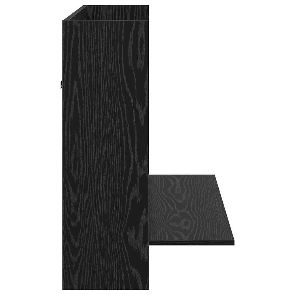 vidaXL Επιτοίχιο γραφείο με ράφι Μαύρη δρυς 105 x 48 x 75 εκ.