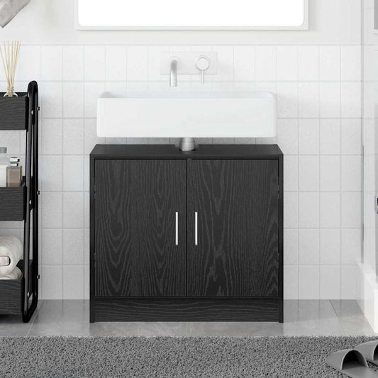 vidaXL Ντουλάπι Μπάνιου Μαύρη Οξυά 63 x 29 x 55 cm Επεξεργασμένο ξύλο