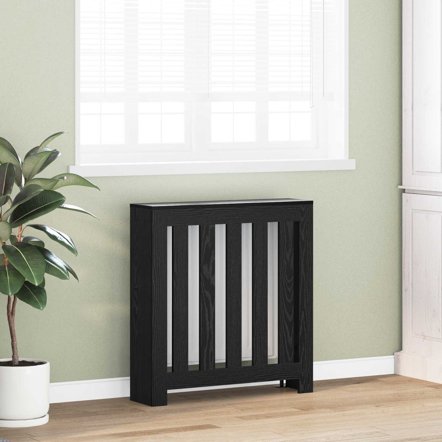 vidaXL Καπάκι Καλοριφέρ Μαύρη Οξυά 78 x 20 x 82 cm Επεξεργασμένο ξύλο