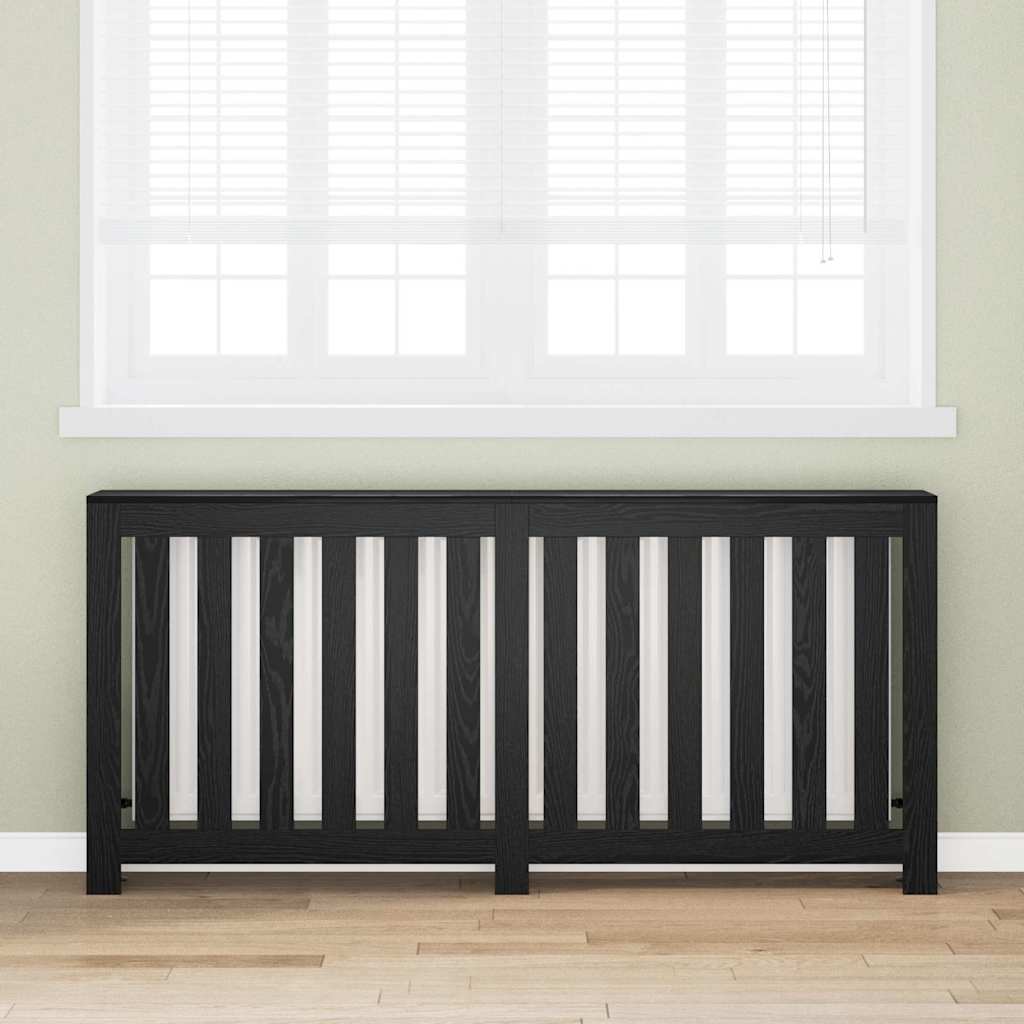 vidaXL Καπάκι Καλοριφέρ Μαύρη Οξυά 175 x 20 x 82 cm Επεξεργασμένο ξύλο