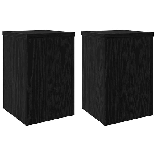 vidaXL Βάση φυτών 2 pcs Μαύρη δρυς 20 x 20 x 30 cm Επεξεργασμένο ξύλο