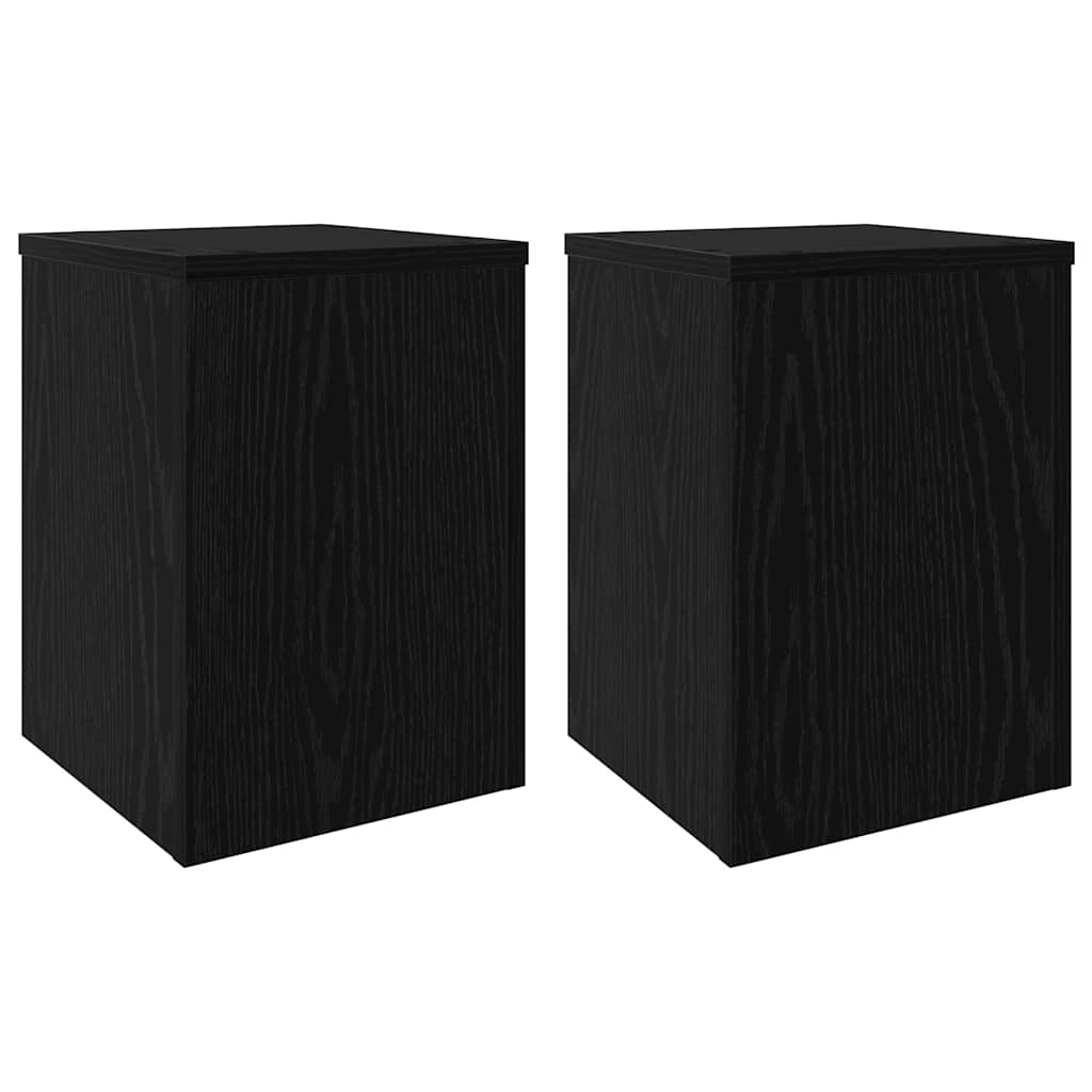 vidaXL Βάση φυτών 2 pcs Μαύρη δρυς 25 x 25 x 35 cm Επεξεργασμένο ξύλο