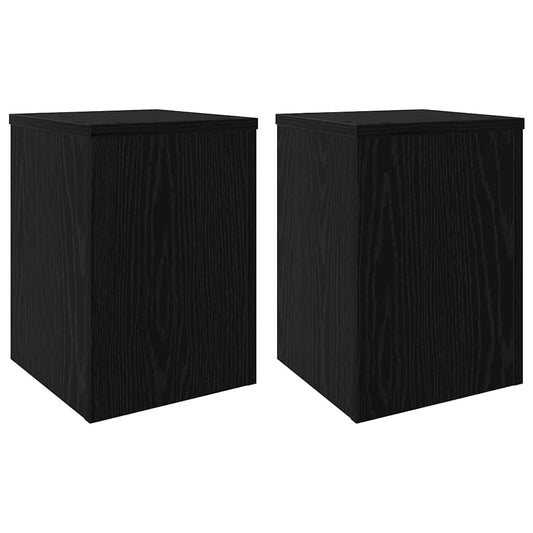 vidaXL Βάση φυτών 2 pcs Μαύρη δρυς 25 x 25 x 35 cm Επεξεργασμένο ξύλο