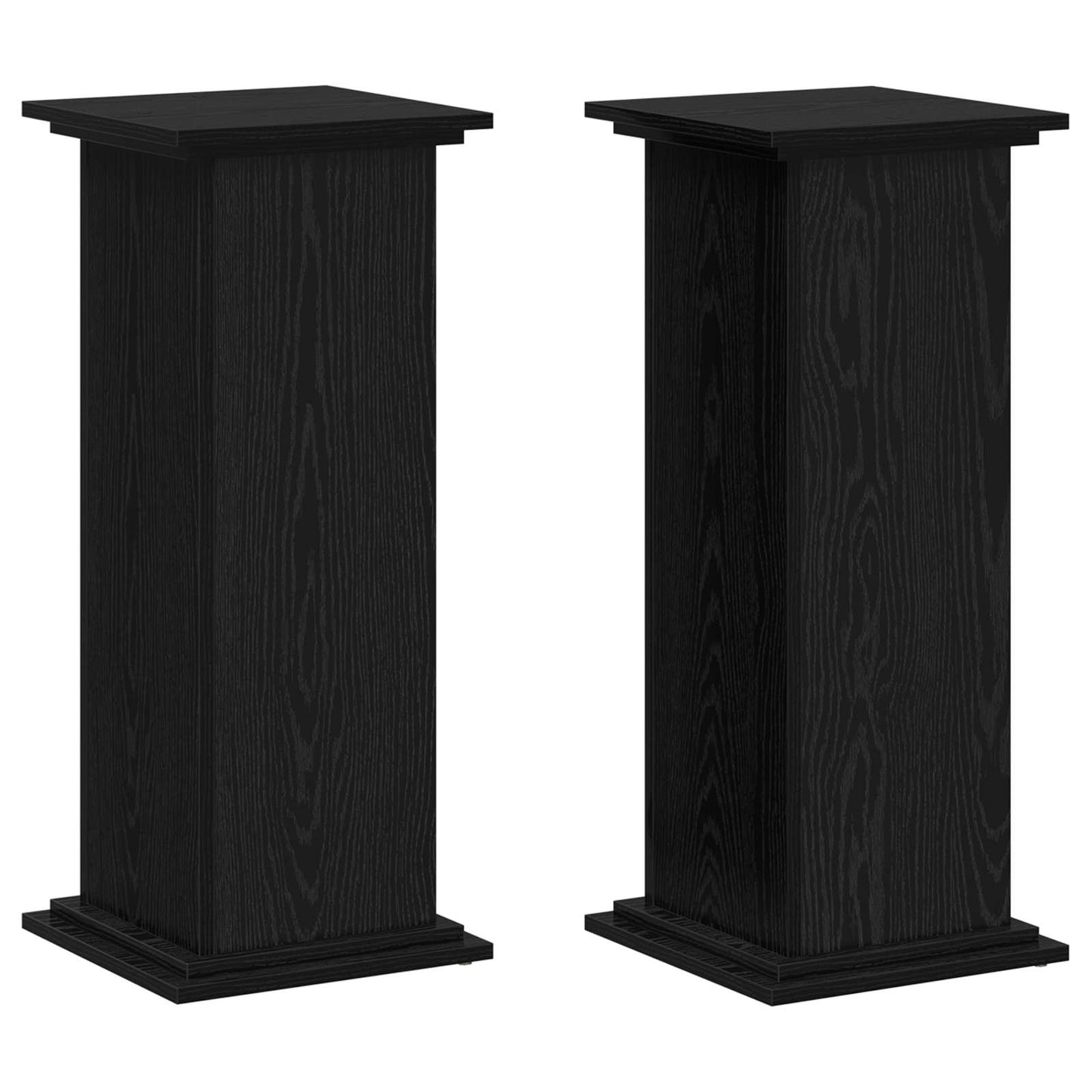 vidaXL Βάση φυτών Μαύρη δρυς 33 x 33 x 80 cm Επεξεργασμένο ξύλο