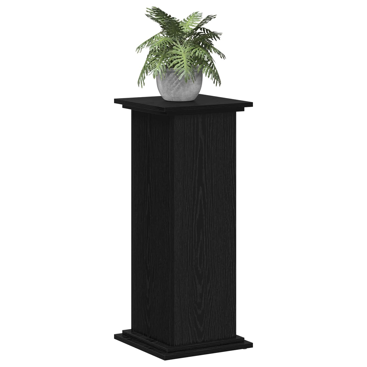 vidaXL Βάση φυτών Μαύρη δρυς 33 x 33 x 80 cm Επεξεργασμένο ξύλο