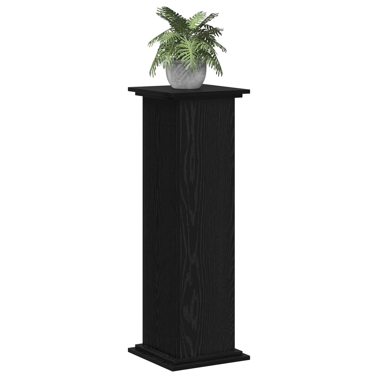 vidaXL Βάση φυτών Μαύρη δρυς 33 x 33 x 100 cm Επεξεργασμένο ξύλο