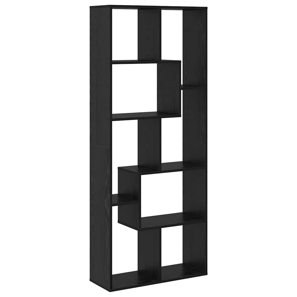 vidaXL Βιβλιοθήκη Μαύρη δρυς 67 x 25 x 161,5 εκ Επεξεργασμένο ξύλο