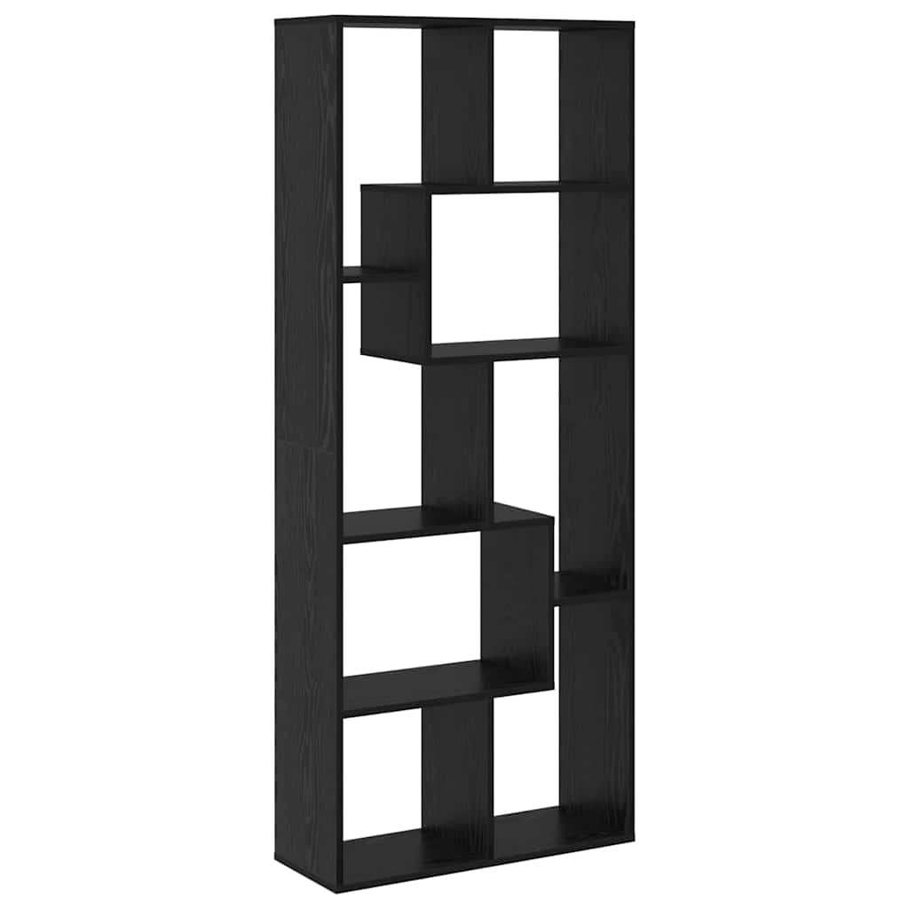 vidaXL Βιβλιοθήκη Μαύρη δρυς 67 x 25 x 161,5 εκ Επεξεργασμένο ξύλο