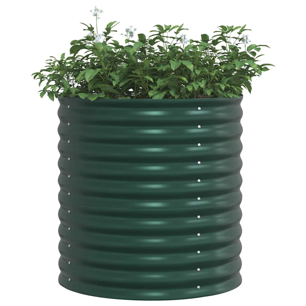 vidaXL Υπερυψωμένη Ζαρντινιέρα Πράσινο 80 x 80 x 81 cm Ατσάλι