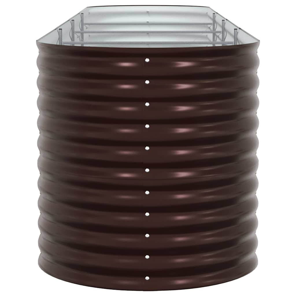 vidaXL Υπερυψωμένη Ζαρντινιέρα Καφέ 400 x 80 x 81 cm Ατσάλι