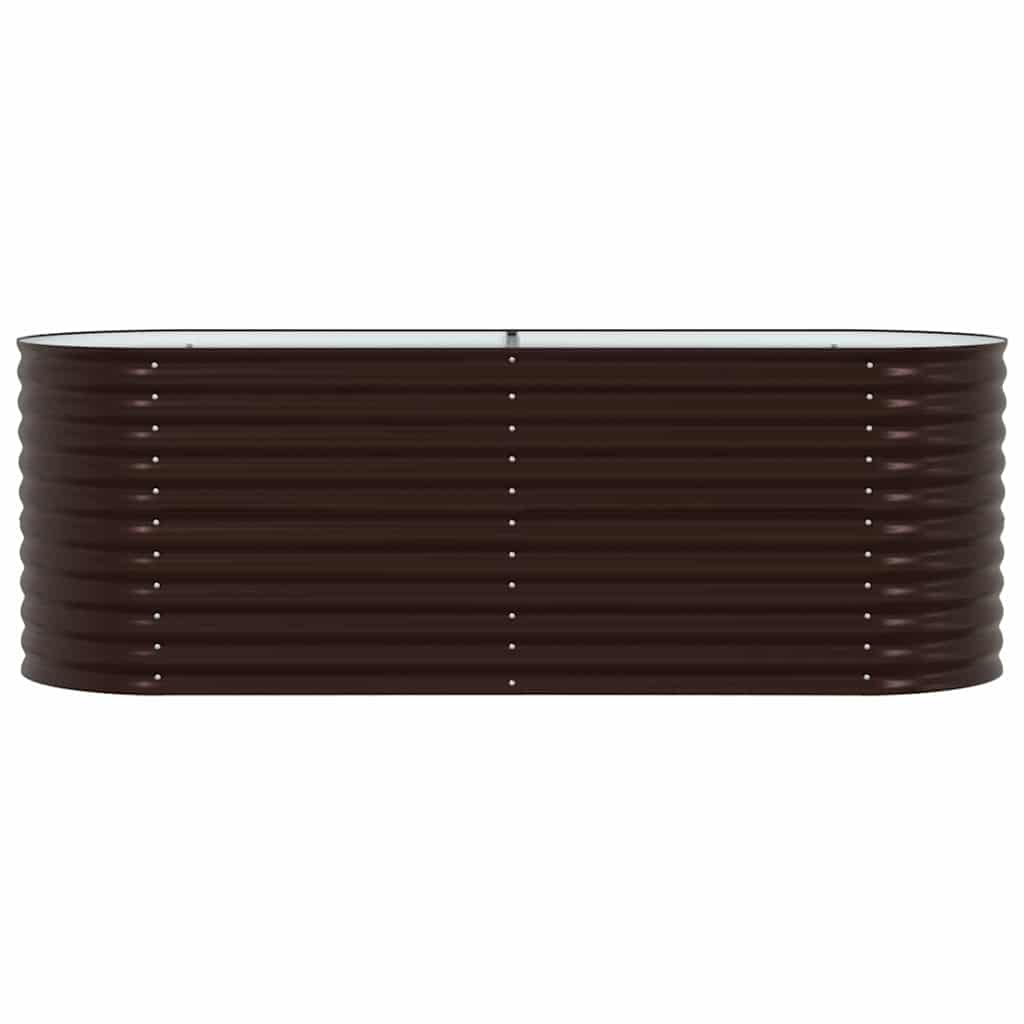 vidaXL Υπερυψωμένη Ζαρντινιέρα Καφέ 240 x 80 x 81 cm Ατσάλι
