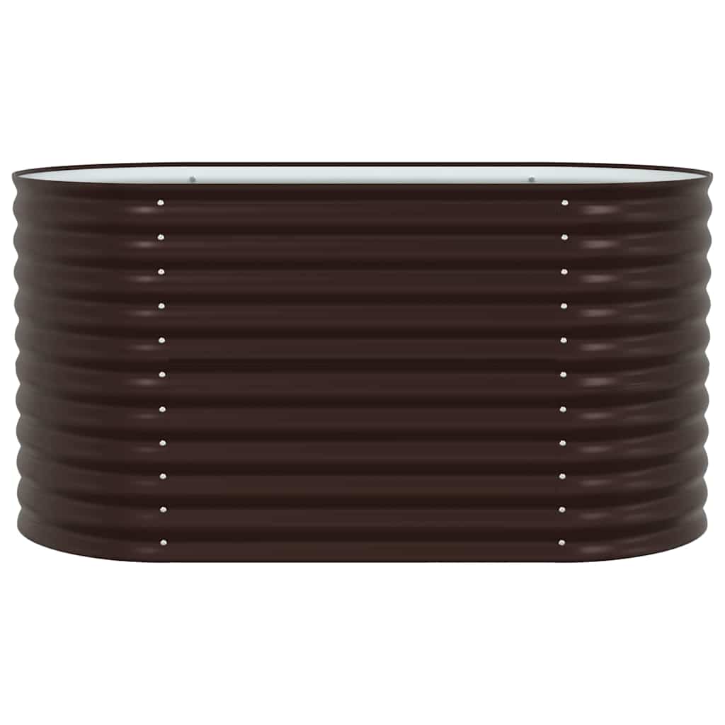 vidaXL Υπερυψωμένη Ζαρντινιέρα Καφέ 160 x 80 x 81 cm Ατσάλι