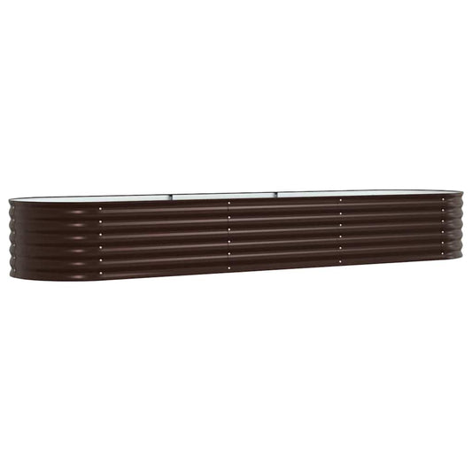 vidaXL Υπερυψωμένη Ζαρντινιέρα Καφέ 320 x 80 x 44 cm Ατσάλι