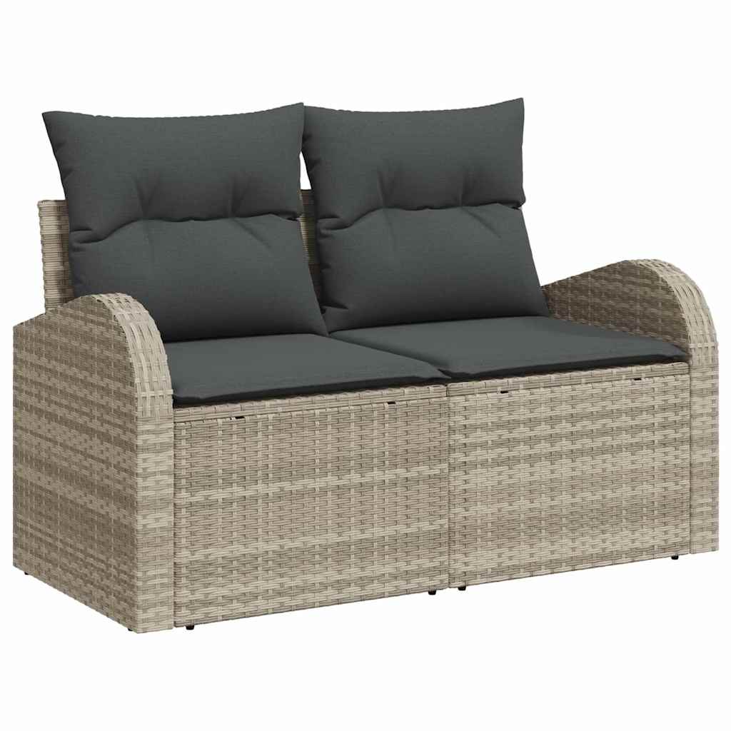 vidaXL Σετ Καναπέ Κήπου με μαξιλάρι 6 pcs Ανοιχτό γκρι συνθετικό ρατάν