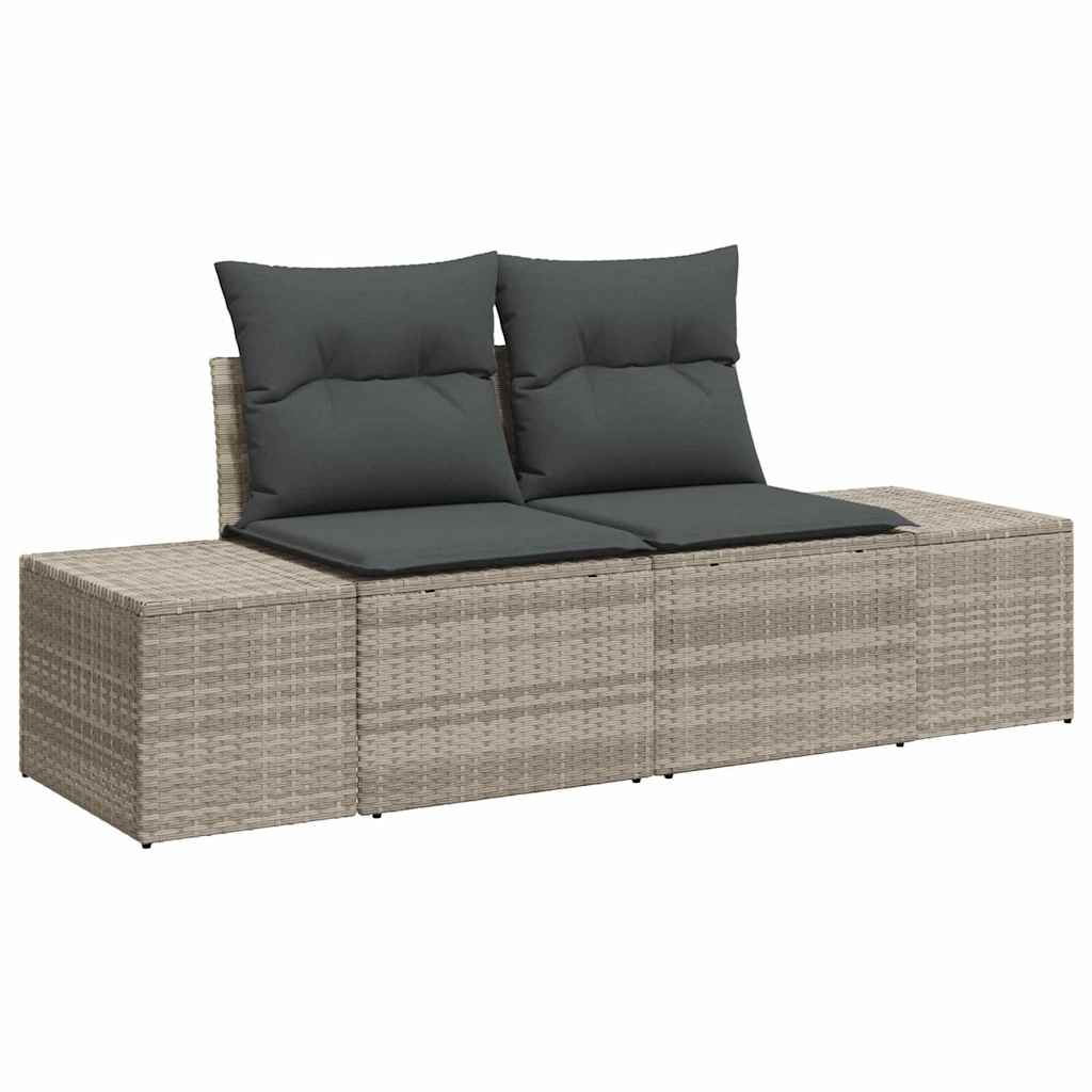 vidaXL Σετ Καναπέ Κήπου με μαξιλάρι 8 pcs Ανοιχτό γκρι
