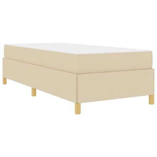 vidaXL Κρεβάτι με ελατήρια Λευκό και Κρέμα 90 x 190 cm ύφασμα