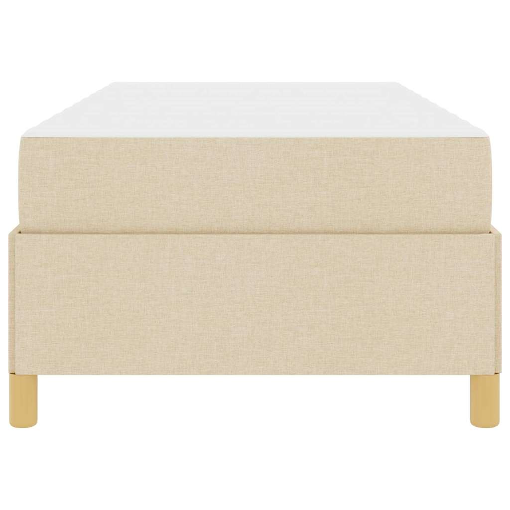 vidaXL Κρεβάτι με ελατήρια Λευκό και Κρέμα 90 x 190 cm ύφασμα