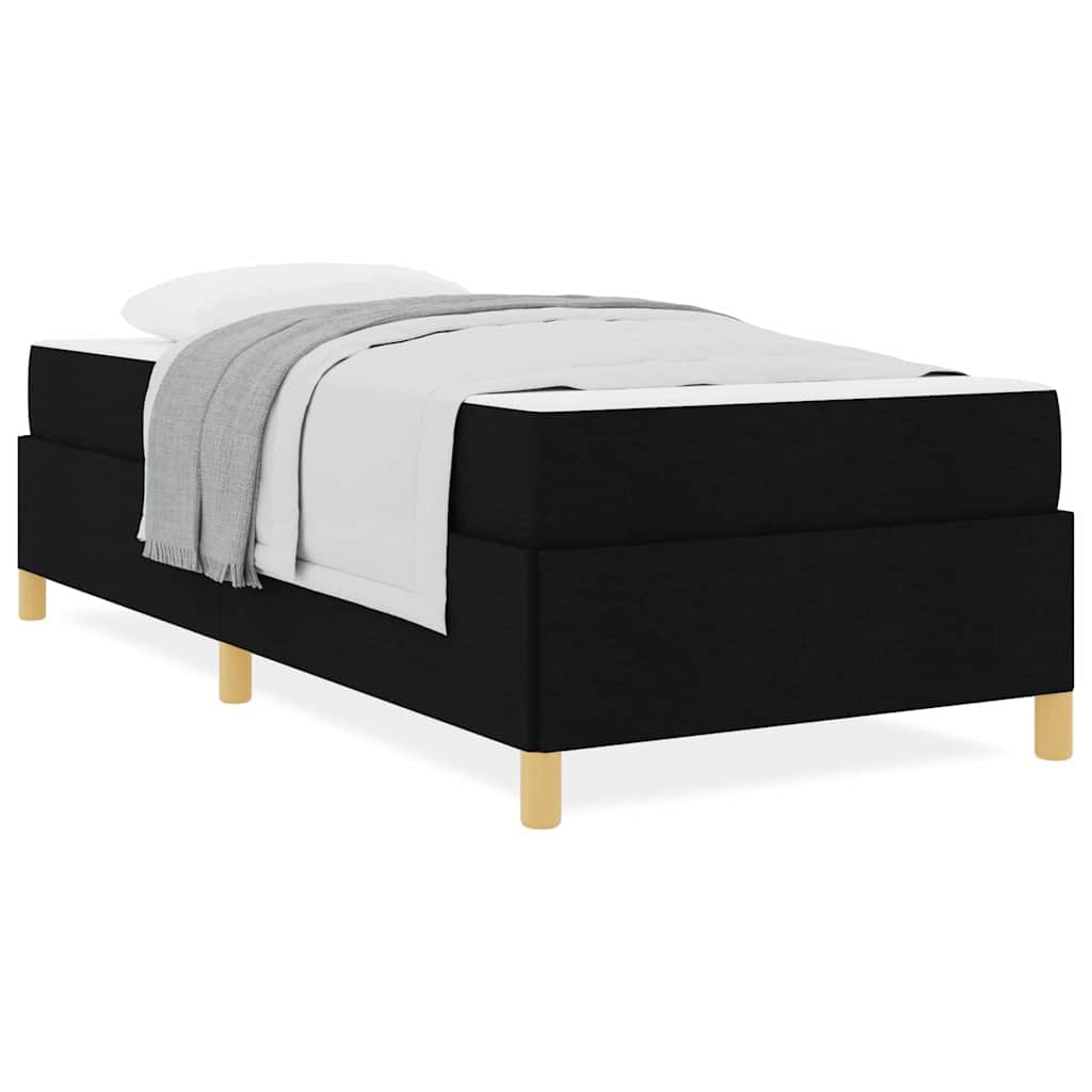 vidaXL Κρεβάτι με ελατήρια Μαύρο και Λευκό 90 x 200 cm ύφασμα