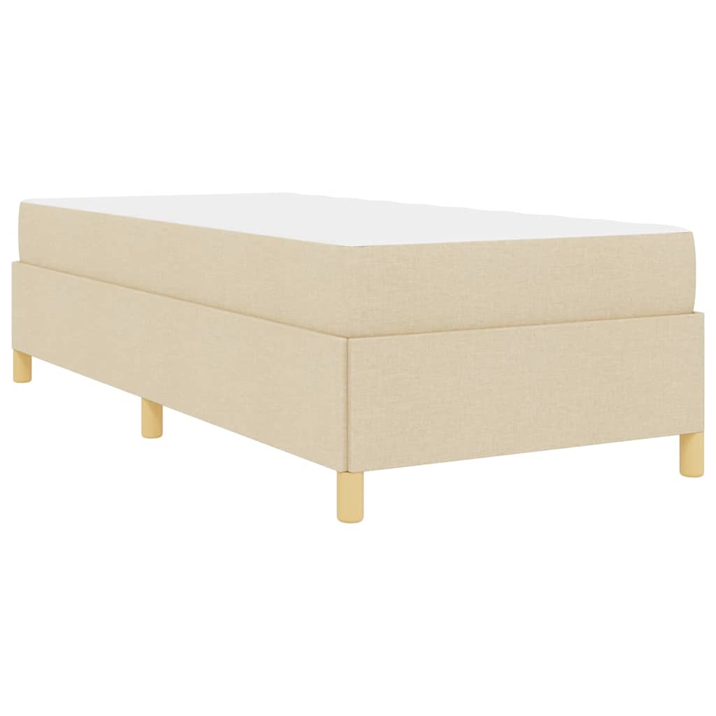 vidaXL Κρεβάτι με ελατήρια Λευκό και Κρέμα 100 x 200 cm ύφασμα