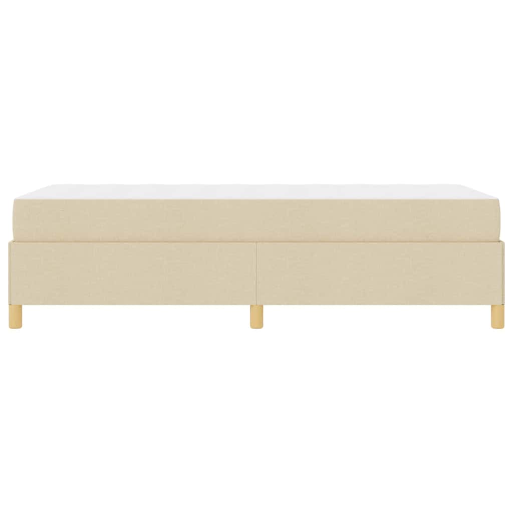 vidaXL Κρεβάτι με ελατήρια Λευκό και Κρέμα 100 x 200 cm ύφασμα