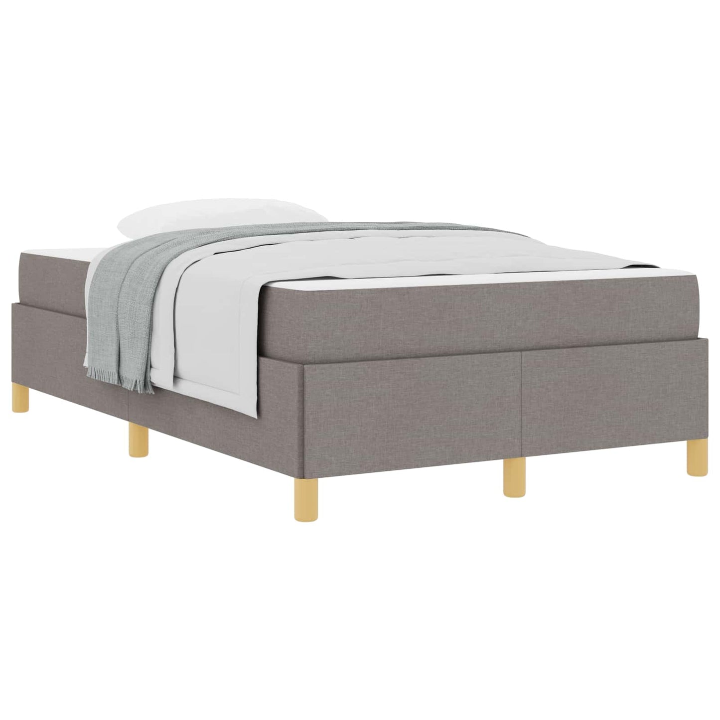 vidaXL Σκελετός Κρεβατιού με στρώμα Taupe 120 x 190 cm ύφασμα