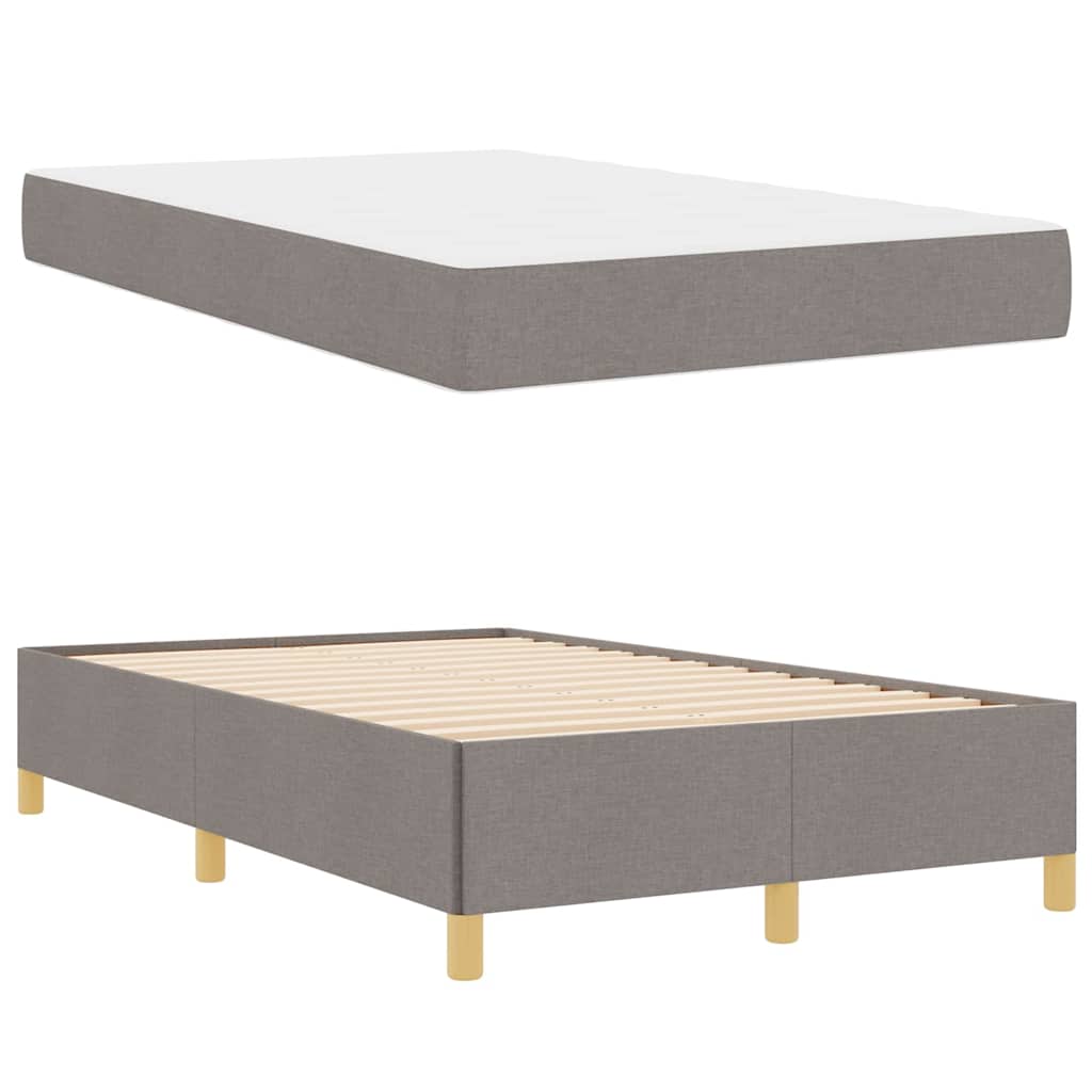 vidaXL Σκελετός Κρεβατιού με στρώμα Taupe 120 x 190 cm ύφασμα