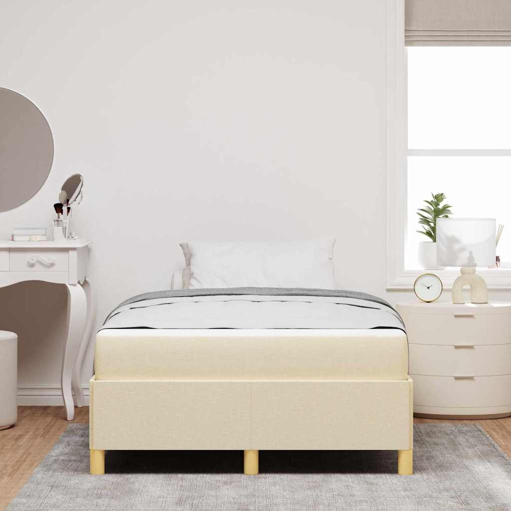 vidaXL Σκελετός Κρεβατιού με στρώμα Κρεμ 120 x 190 cm ύφασμα